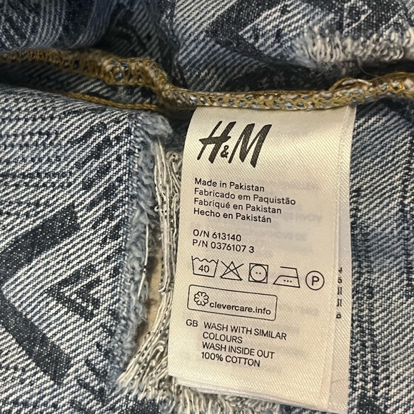 H&M x COACHELLA Light Blue Distressed Denim Jacket Medium - Picture 7 of 9